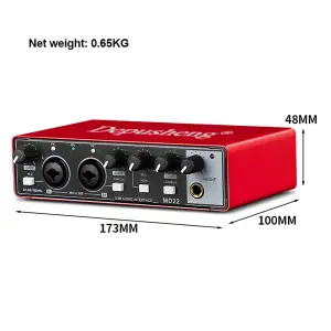 KCM-Depusheng MD22 professional 24bit 192kHz external studio audio sound card usb audio interface for live recording and karaoke