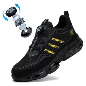 Men's Four Seasons Work Boots with New Rotary Buckle Insulated Plastic Head Anti-Smashing Anti-Puncture Features Summer Winter