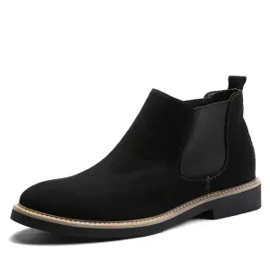Men Chelsea boots cashmere suede fashion boots leather boot shoes man flat casual boots