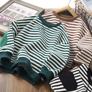 2026 Boys Striped Sweatshirt Children's Spring Autumn New Hoodies Kids Long Sleeve Casual Clothing Teenager Fashion Letter Coats