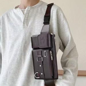 Unisex Single-Shoulder Multi-Function Sports Running Large-Capacity Waist Men's Chest Bag Casual Messenger Wallet