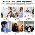 HD Webcam with Microphone USB Computer Camera for Live Streaming Online Classes Video Conferencing Gaming Laptop & Desktop