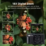 KCM-75MP Digital Camera 180° Flip Screen For Photography 5K 18X Digital Zoom Vintage Vlog Video Recorder For YouTube Selfile WiFi