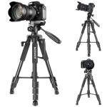 KCM-Professional Portable Travel Aluminium Camera Tripod Accessories Stand with Pan Head for Canon Nikon Sony DSLR SLR Camera