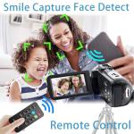 KCM-Video Camera 4K Camcorder with Lens Hood Support Zoom Live Digital Vlogging Camcorder Night Vision WiFi Camera Photography