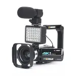 KCM-Video Camera 4K Camcorder with Lens Hood Support Zoom Live Digital Vlogging Camcorder Night Vision WiFi Camera Photography
