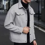 KCM-TEMU's new men's casual, sporty and business jacket with lapel tweed for autumn and winter men clothes tops fashion