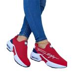 New women's shoes European and American large round toe thick soled shoes fly woven letters color block casual sneakers