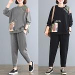 KCM-New Two-Piece Women's Large Sweater Casual Sportswear Suit