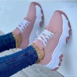 2023 New Thick Sole Colored Lace up Canvas Shoes for Women's Large Low Top Casual Single Shoe Athletic Shoes