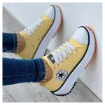2025 New Ladies Sneakers Comfortable Breathable Canvas Shoes Fashion Lace Up Flat Ladies Casual Shoes Brand Shoes for Women