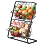Kitchen Organizer Shelf Double Layer Seasoning Vegetables Fruits Holder Assembly Bathroom Cosmetic Removable Stand Storage Shelf