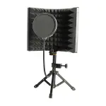 KCM-Microphone Isolation Screen with Stand Mic Sound Absorbing Foam Adjustable for Broadcasting Podcasts Recording Singing Studio