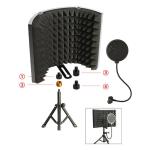 KCM-Microphone Isolation Screen with Stand Mic Sound Absorbing Foam Adjustable for Broadcasting Podcasts Recording Singing Studio