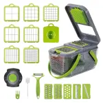 KCM-A Set Of 22-Piece Vegetable Cutter, Multifunctional Fruit Vegetable Cutter, Manual Food Grater, Container Vegetable Cutter