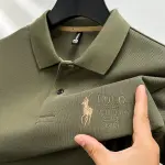 KCM-High End Brand Fashion Hot Diamond Short Sleeved Advanced Printed POLO Shirt Summer New Korean Version Men's Lapel T-shirts
