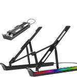 KCM-Aluminum alloy luminous expansion dock laptop stand folding heat dissipation USB desktop RGB tablet stand