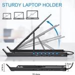 KCM-Aluminum alloy luminous expansion dock laptop stand folding heat dissipation USB desktop RGB tablet stand