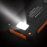 KCM-Solar Power Bank real 10000hAh Portable Charging Poverbank External Battery Charger Strong Light LDE Light for All Smartphones