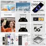 KCM-Global Version S25 Ultra Smartphone 5G 7.3inch Screen 16GB+1TB 72MP+108MP 7800mAh Dual SIM Face Recognition Smart Android Mobile