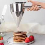 KCM-Metal stainless steel baking funnel dispenser with stand-up cake dessert making bakery