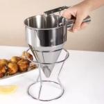 KCM-Metal stainless steel baking funnel dispenser with stand-up cake dessert making bakery