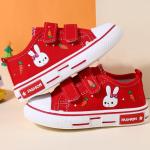 KCM-New breathable cartoon canvas shoes for girls in spring, casual denim princess shoes, trendy sports shoes