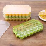 KCM-37 Grids Silicone Ice Cube Mold Honeycomb Ice Tray with Lids Mold Reusable Food-Grade BPA-free Ice Maker with Lids Whiskey Beer