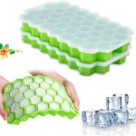 KCM-37 Grids Silicone Ice Cube Mold Honeycomb Ice Tray with Lids Mold Reusable Food-Grade BPA-free Ice Maker with Lids Whiskey Beer