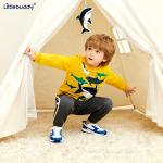 KCM-Little maven Spring and Autumn Baby Boys New Fashion Luminous Tops Cotton Shark Thick Shirt for Kids 2-7 year