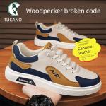 KCM-Leather breathable sports versatile casual board shoes, casual shoes for men, one foot white shoes for men