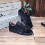 KCM-New Hong Kong style light luxury fashion versatile breathable men's trendy shoes low top soft soled board shoes with red sole le
