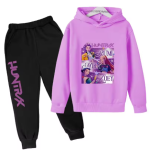 KCM-Kpop Demon Hunters Kids New Fashion Cartoon Print 2pcs Hoodie+Pants Sportsuits Casual Outfits Clothes For 2-13 Years Boys Girls
