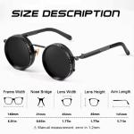 CRIXALIS Polarized Round Sunglasses ND9 Adjustable Dimming Men Women Retro Punk Men's Fishing Eyeglasses Outdoor Shades UV400