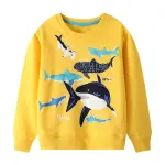 KCM-Little maven Spring and Autumn Baby Boys New Fashion Luminous Tops Cotton Shark Thick Shirt for Kids 2-7 year