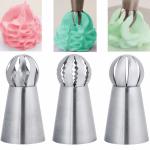 3PCs/Set Cake Icing Nozzles Russian Piping Tips Lace Mold Pastry Cake Decorating Tool Stainless Steel Kitchen Baking Pastry Tool