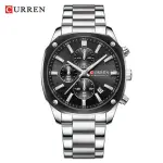 KCM-CURREN 8490 Men's Square Multi-function Watch Calendar Six-pin Waterproof Business Men's Watc