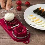 KCM-Multifunctional Egg Cutter Stainless Steel Egg Slicer Sectioner Cutter Mold Flower-Shape Luncheon Meat Cutter Kitchen Gadgets