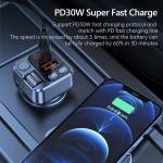 KCM-JaJaBor FM Transmitter Modualator Car MP3 Player AUX Audio Receiver USB Type C PD 30W Car Charger Handsfree Bluetooth Car Kit