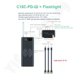 KCM-16*18650 DIY Power Bank Case With Type C Micro USB Cable Flashlight Fast Power Bank Case 18650 Battery Holder Charging Box Shell