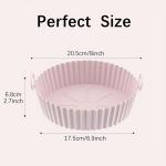 KCM-1pc 20CM Reusable Silicone Baking Tray Round Durable Silicone Material Oven Guard Air Fryer Liner Mold Pot Insulation Mat Tool