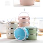 1-4 Layer Large Stainless Steel Food Container Storage Thermos Kids Adult Lunch Box Plastic Bento Boxs Leak-proof Dinnerware Set