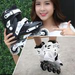 KCM-Adult men's and women's flat single row roller skating shoes with high elasticity and wear-resistant PU wheels