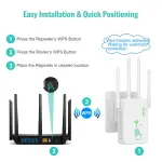 KCM-1200Mbps Wireless WiFi Repeater Wifi Signal Booster Dual-Band 2.4G 5G WiFi Extender 802.11ac Gigabit WiFi Amplifier WPS Router