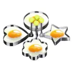 KCM-4pcs Stainless Steel Fried Egg Mold Heart Pancake Maker Breakfast Baking Omelette Rings Cooking Tools Kitchen Accessories Gadget