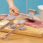 KCM-1PC Meat Tenderizer Hammer Two Sides Loose Meat Mallet Tool for Pounding Beef Steak Stainless Steel Meat Hammer Kitchen Tool