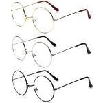 Fashion Vintage Metal Frame Clear Lens Glasses Nerd Geek Eyewear Classic Couples Eyeglasses Oversize Retro Round Circle Eyeglass